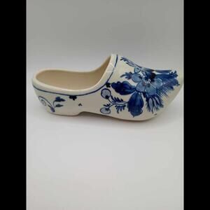 Vintage Delft Holland Blauw Ceramic Dutch Clog Shoe - Hand Painted in Holland